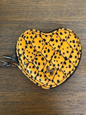 lug Leopard Print Quilted Heart Pouch. NWOT